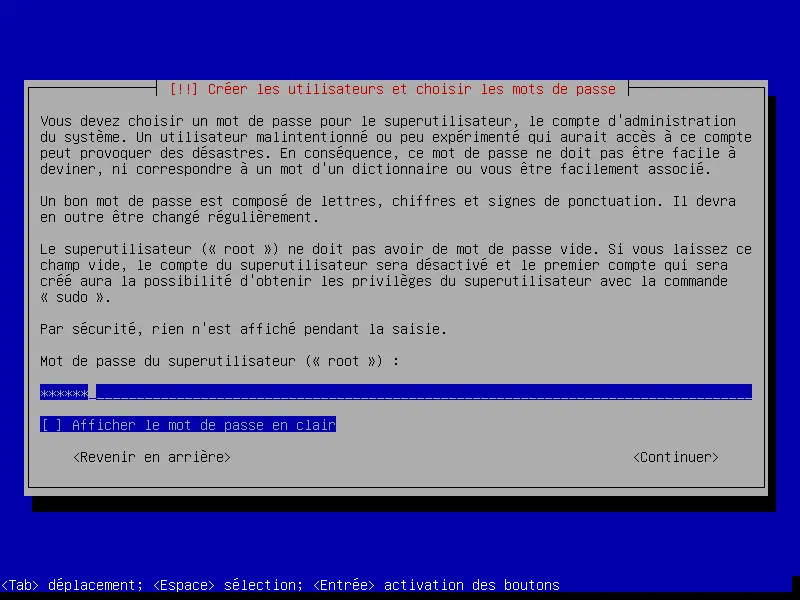 debian installation configuration du domaine