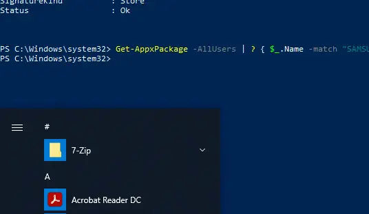 Windows 10 | PowerShell commande get-appxpackage.