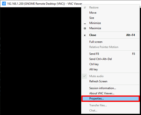 VNC Viewer Properties