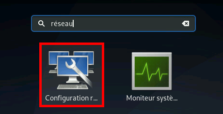 Gnome Shell recherche du terme réseau