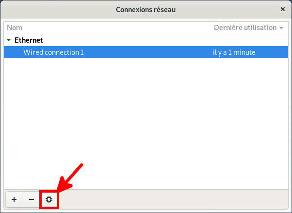Gnome Shell gestionnaire de configuration réseau