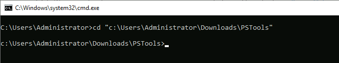 Windows PsExec | Windows Command se déplacer dans le dossier pstools