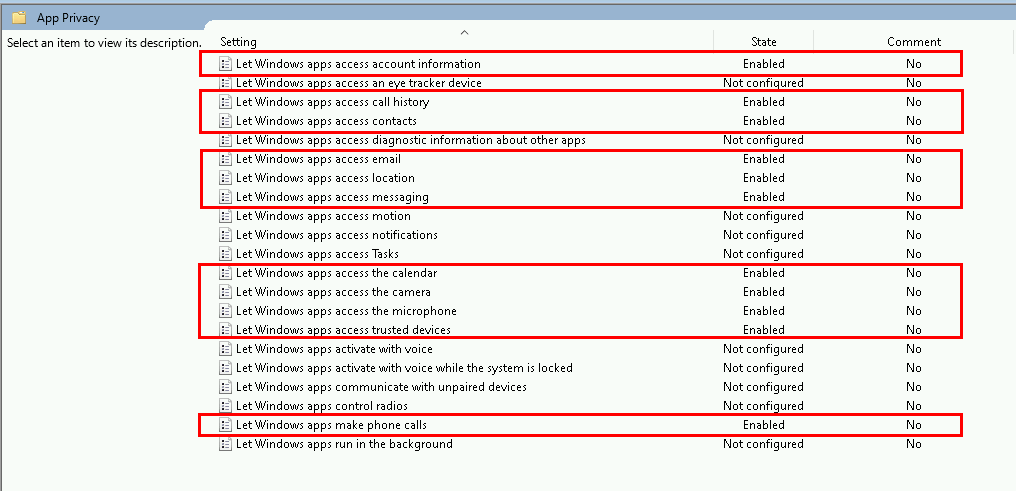 Set Apps Privacy with GPO