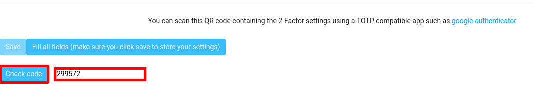 2FA roundcube plugin check code