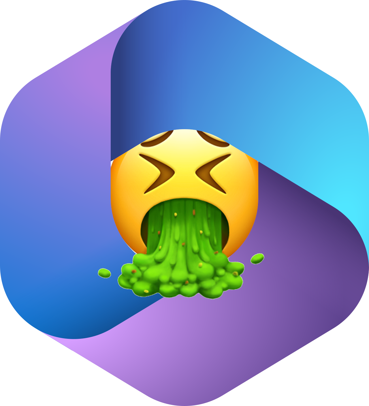 Microsoft Office logo with a frustrated face emoji, illustrating a complicated installation process