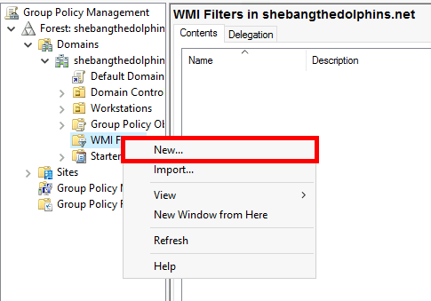 Creating a new WMI filter in Group Policy Management Console (GPMC)